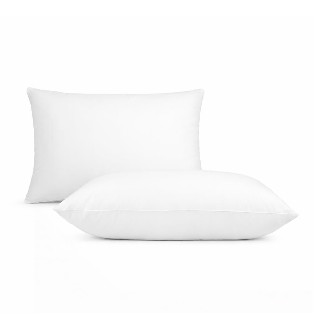 Welspun Dream Nest Microfiber Plain White Pillows Set 2 - Image 9