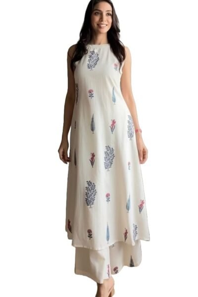 Klosia Women Pure Cotton Kurta Palazzo Set