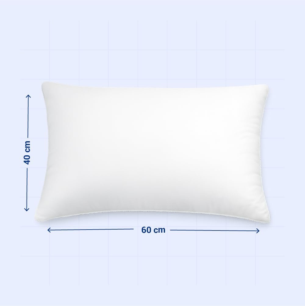 Welspun Dream Nest Microfiber Plain White Pillows Set 2 - Image 4