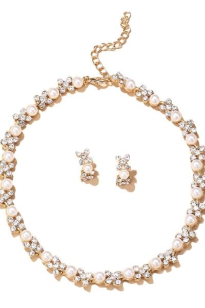 Shining Diva Fashion Necklace Jewellery Set for Women Latest Stylish Design Fancy Pearl Choker (15219s)