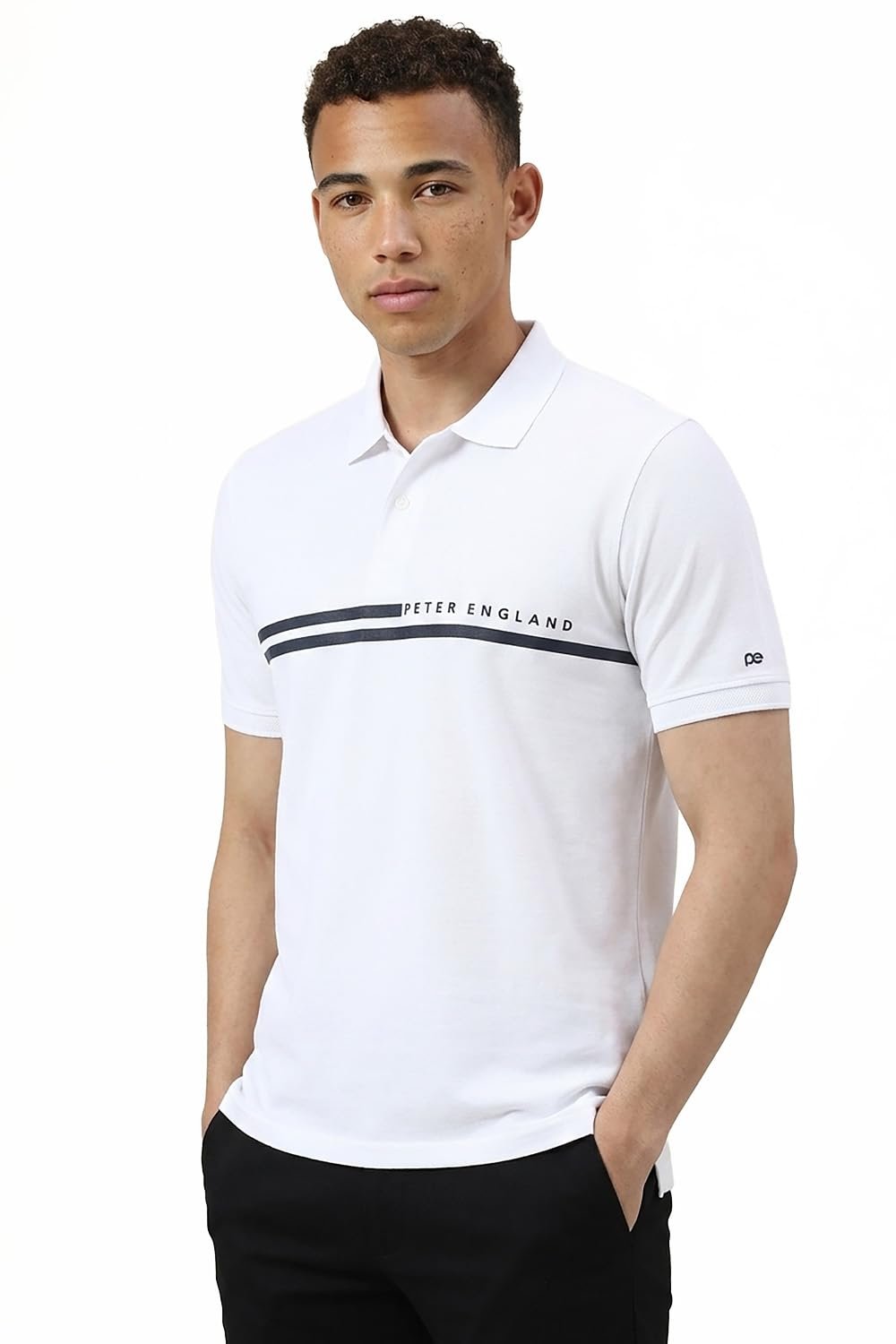 Peter England Men's Everyday Solid Regular Fit Polo
