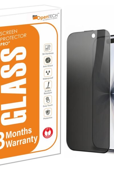 OpenTech® Privacy Tempered Glass Screen Protector Compatible for iPhone 17 with Edge to Edge Coverage - Anti Spy, Case Friendly and Bubble free instal