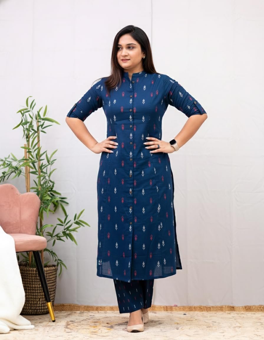 GoSriKi Women Cotton Printed A-Line Ethnic Co-Ord Set - Image 6