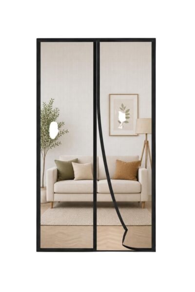Mosquito Net for Door Fiberglass Magnetic Curtain Auto Closing Insect Screen for All Door Types with Self Adhesive Hook Tape