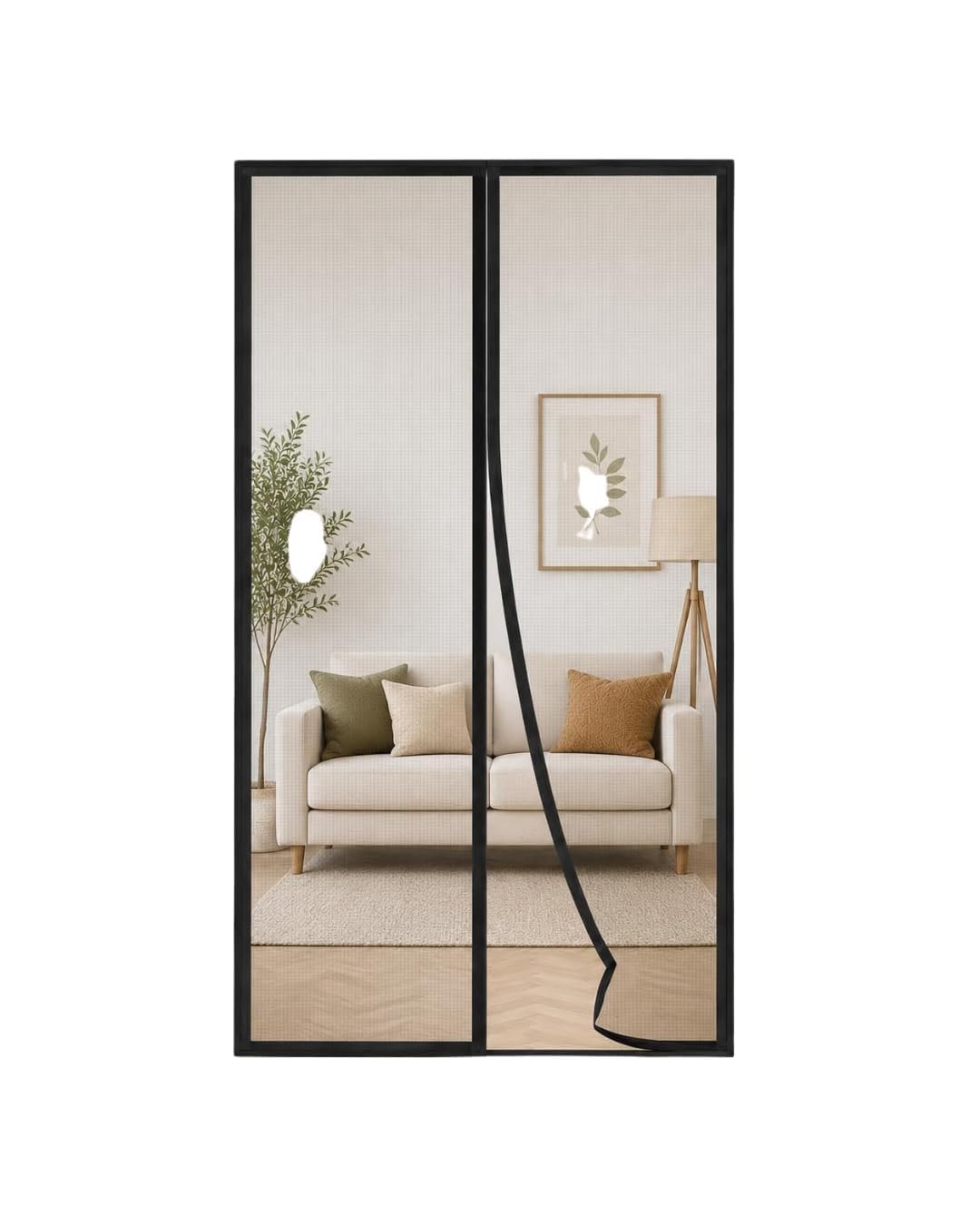 Mosquito Net for Door Fiberglass Magnetic Curtain Auto Closing Insect Screen for All Door Types with Self Adhesive Hook Tape