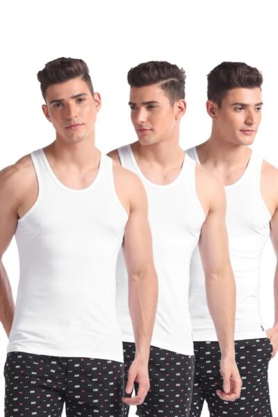 U.S. Polo ASSN. Men's I661 Round Neck Cotton Jersey Vest - Pack of 3