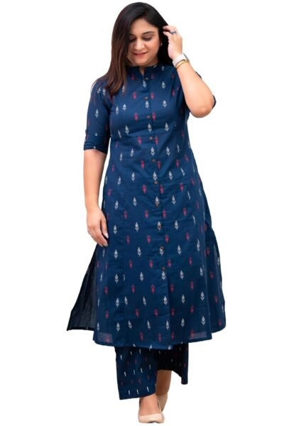 GoSriKi Women Cotton Printed A-Line Ethnic Co-Ord Set