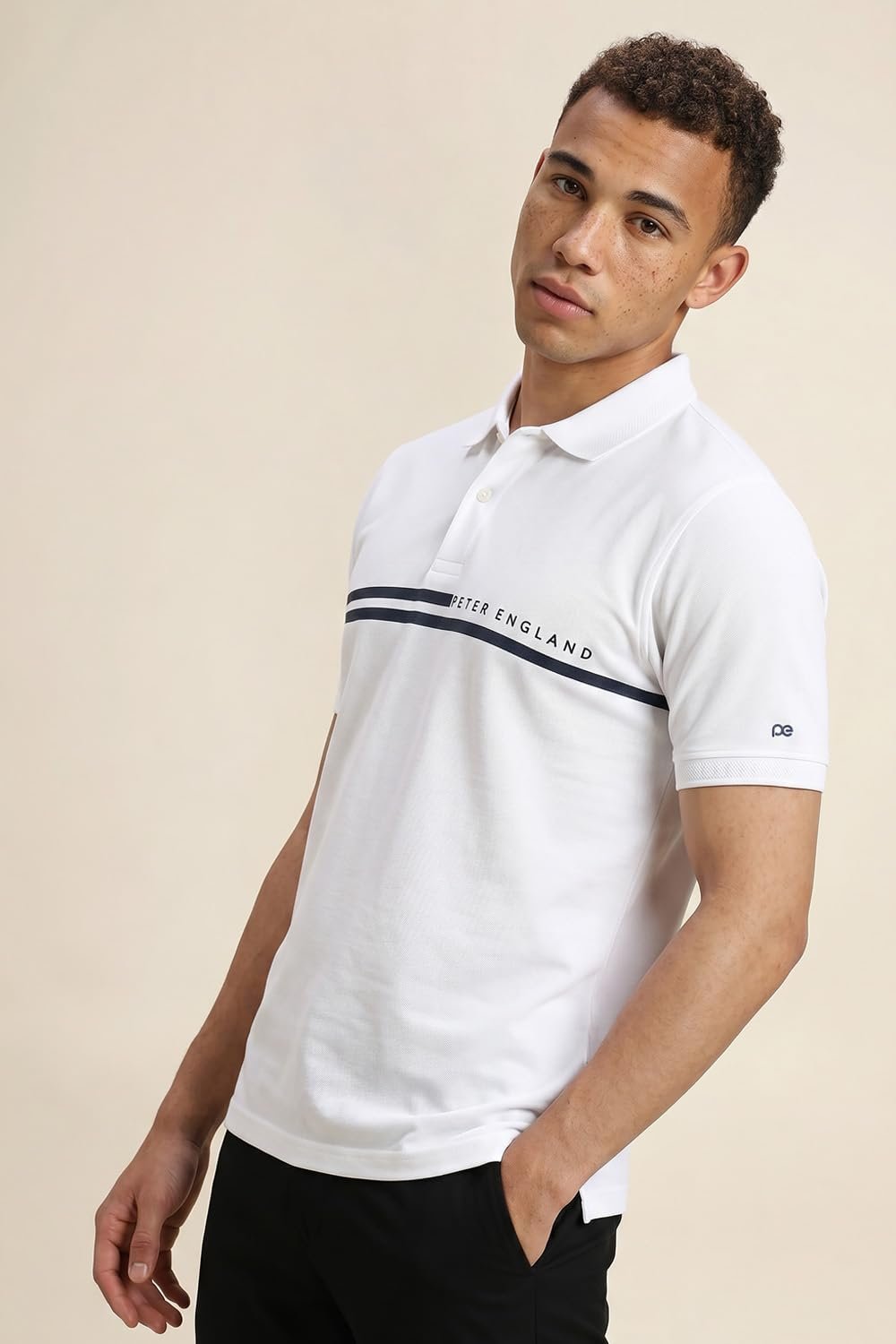 Peter England Men's Everyday Solid Regular Fit Polo - Image 3
