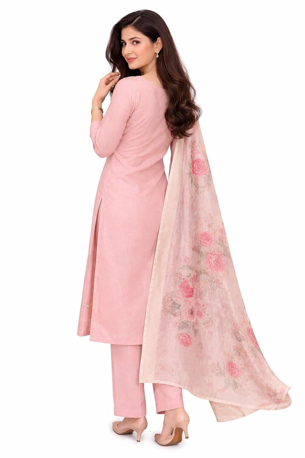 Women Embroidered Kurta Pant Set with Dupatta - Image 3