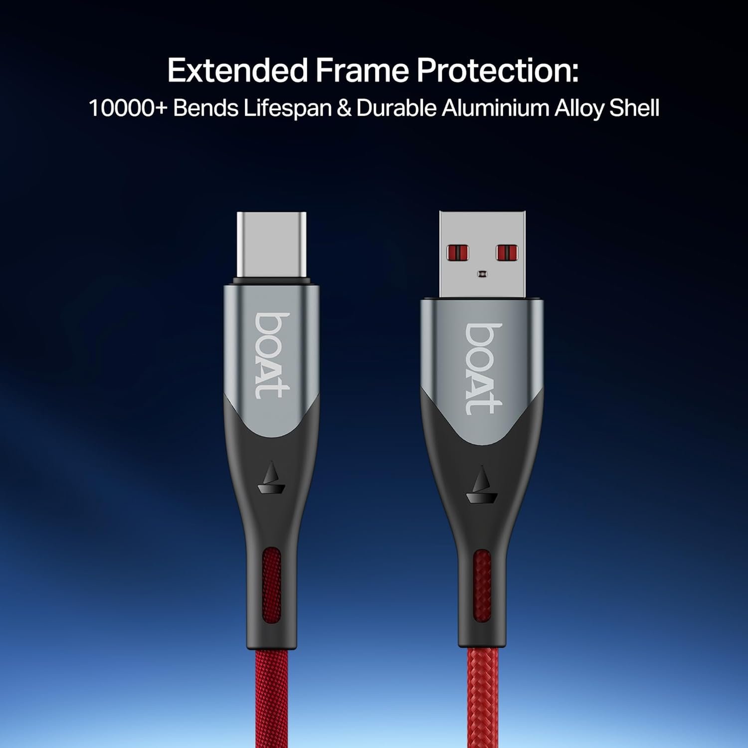 boAt Type A to C 65W Fast Charging Cable with 480 Mbps Data Transfer, Tangle-Free Cable in Premium Nylon Braided Design & Durable Aluminium Alloy Shel - Image 5