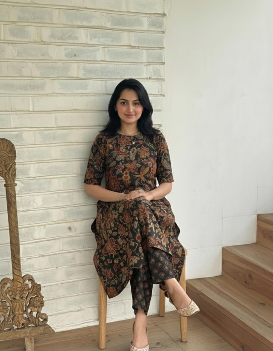 ANNI Designer Women's Viscose Blend Straight Printed Kurta with Palazzo - Image 5