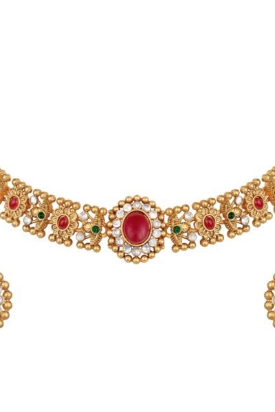 Shining Diva Fashion Latest Stylish Design Fancy Traditional Necklace Jewellery Set for Women (16637s)