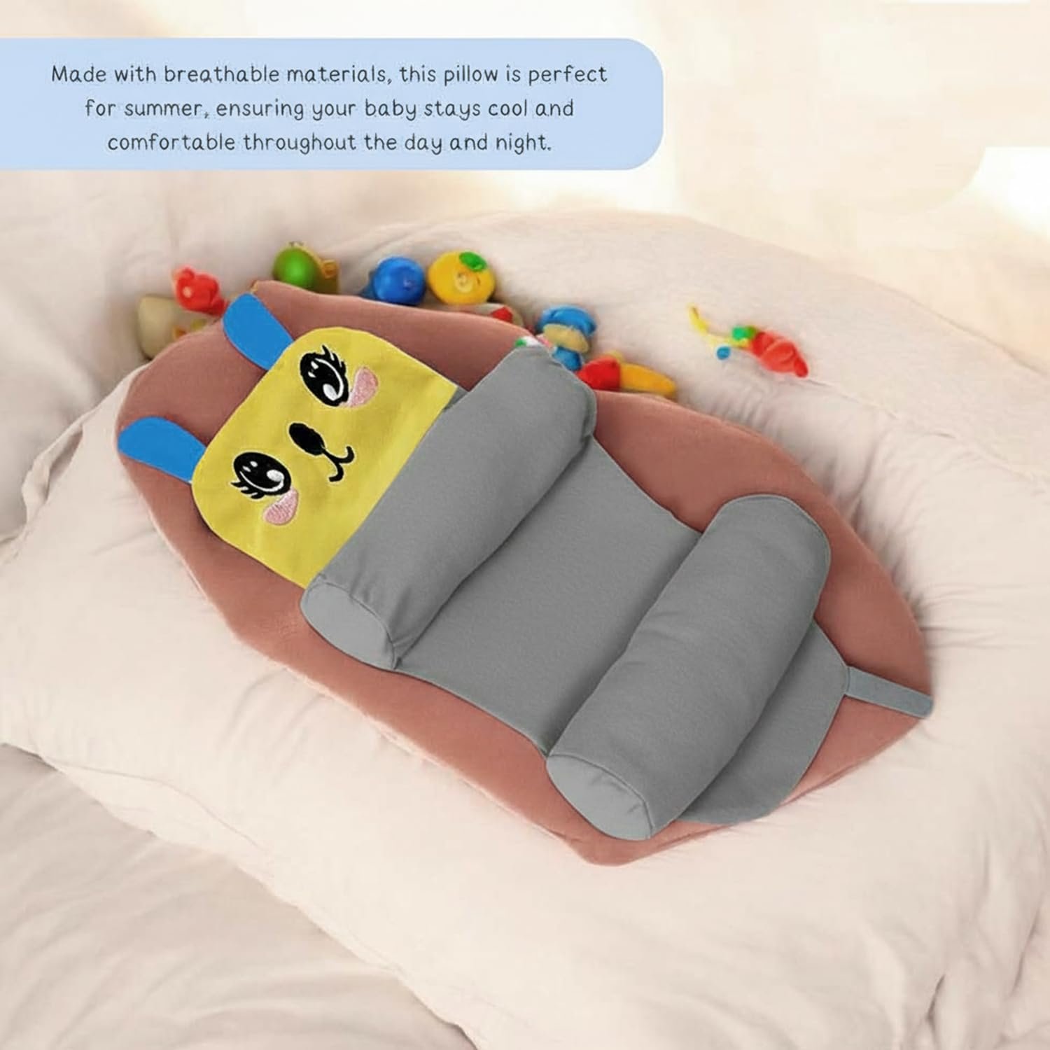 Baby Sleeping Support Pillow with Side Rollers - Image 2