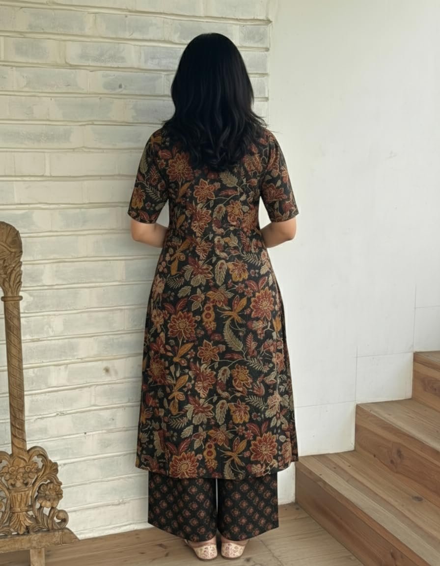 ANNI Designer Women's Viscose Blend Straight Printed Kurta with Palazzo - Image 2