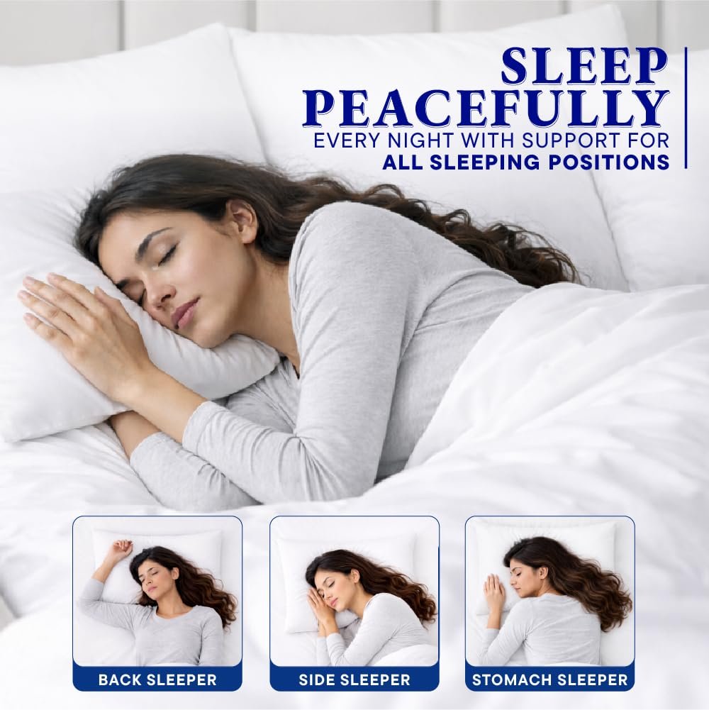 Welspun Dream Nest Microfiber Plain White Pillows Set 2 - Image 6