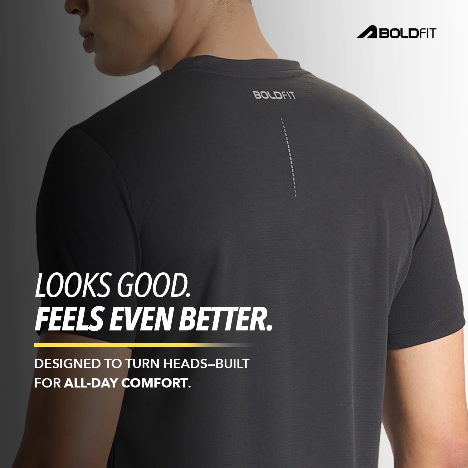 Boldfit Tshirt for Man Regular fit Gym t Shirts for Men Workout Active wear t Shirt for Man Running Mens t-Shirts Running Tshirt for Men Workout Gym wear Mens, Polyester - Image 4