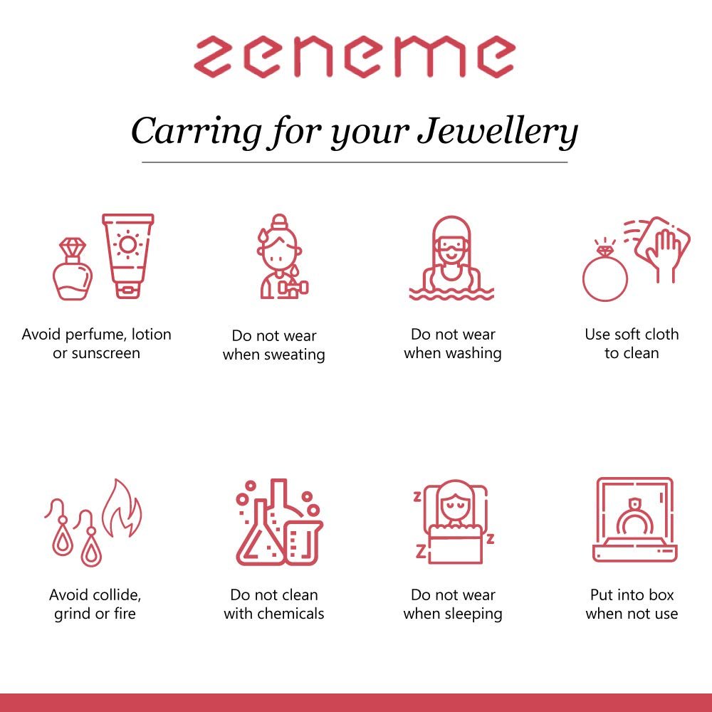 ZENEME Jewellery Set Gold Plated American Diamond Traditional Stylish Pendant Set, Ring, Bracelet with Earring Jewellery for Women & Girls - Image 7