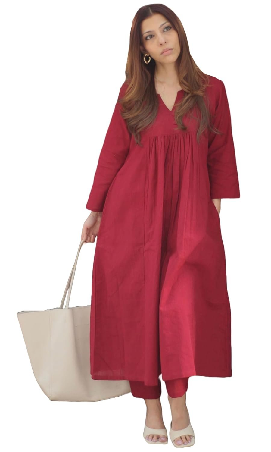 GoSriKi Women's Rayon Viscose Ethnic Co-Ord Set