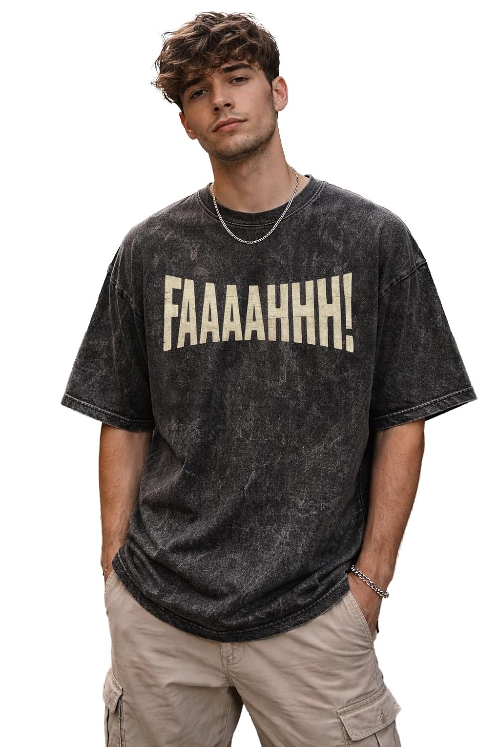 boffi ... 100% Cotton Oversized T-Shirt Unisex Drop Shoulder Dye Washed Street Look Black Pack of 1