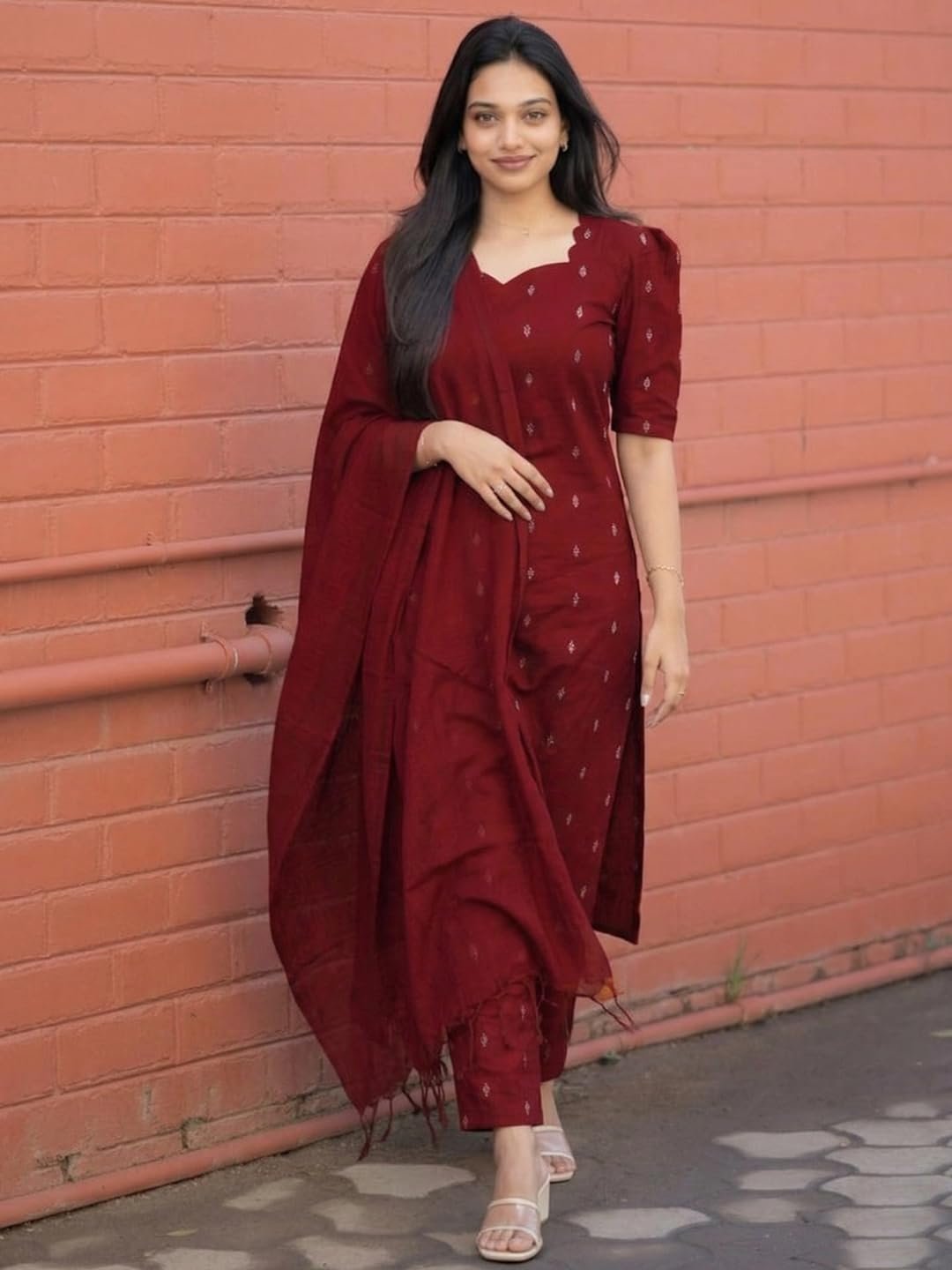 ANNI Designer Women’s Purple Printed Kurta Set - Image 4