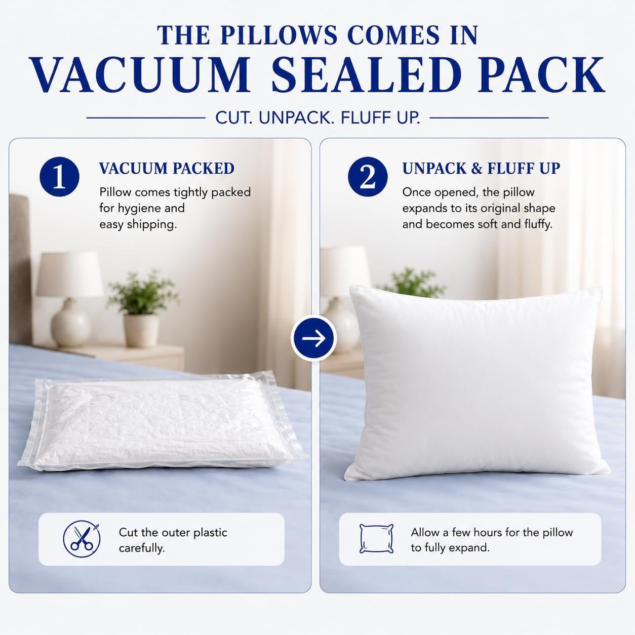 Welspun Dream Nest Microfiber Plain White Pillows Set 2 - Image 11