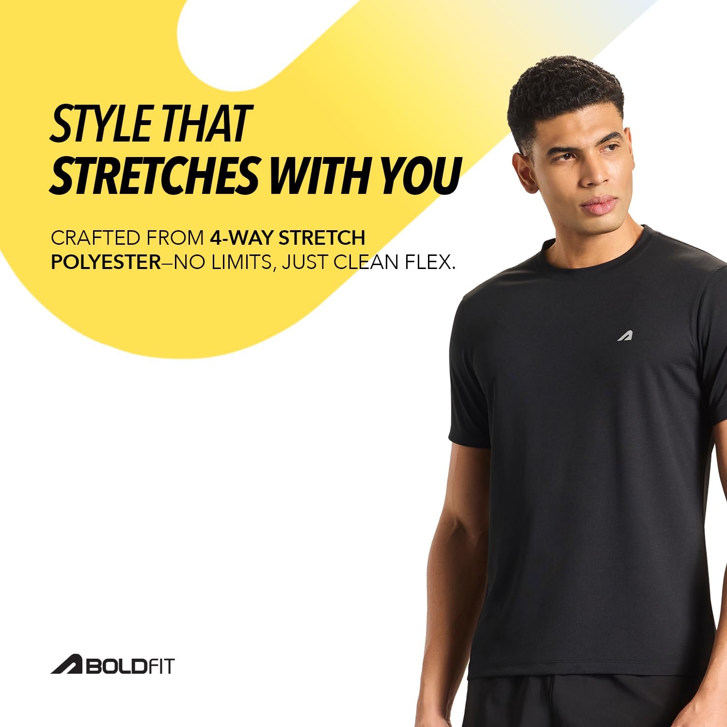 Boldfit Tshirt for Man Regular fit Gym t Shirts for Men Workout Active wear t Shirt for Man Running Mens t-Shirts Running Tshirt for Men Workout Gym wear Mens, Polyester - Image 3