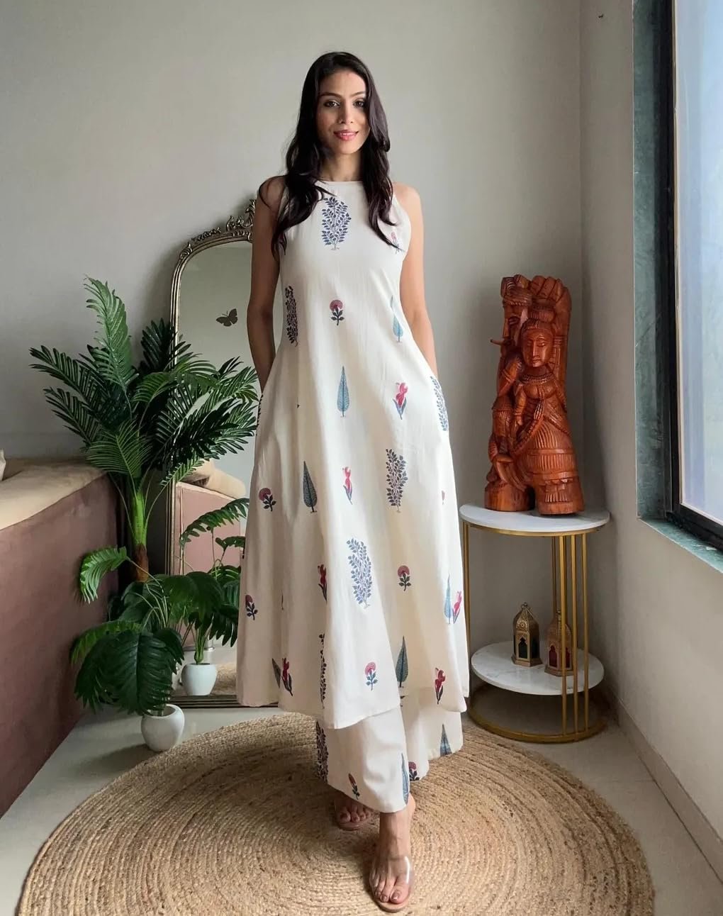 Klosia Women Pure Cotton Kurta Palazzo Set - Image 5