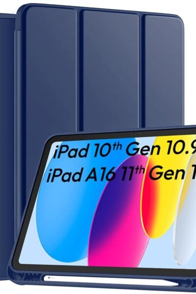 Robustrion Case for iPad 11th Gen (A16) / 10th Generation Cover Case (2025/2022), Smart Flexible Trifold Flip Stand Cover [Pencil Holder] for iPad 10t