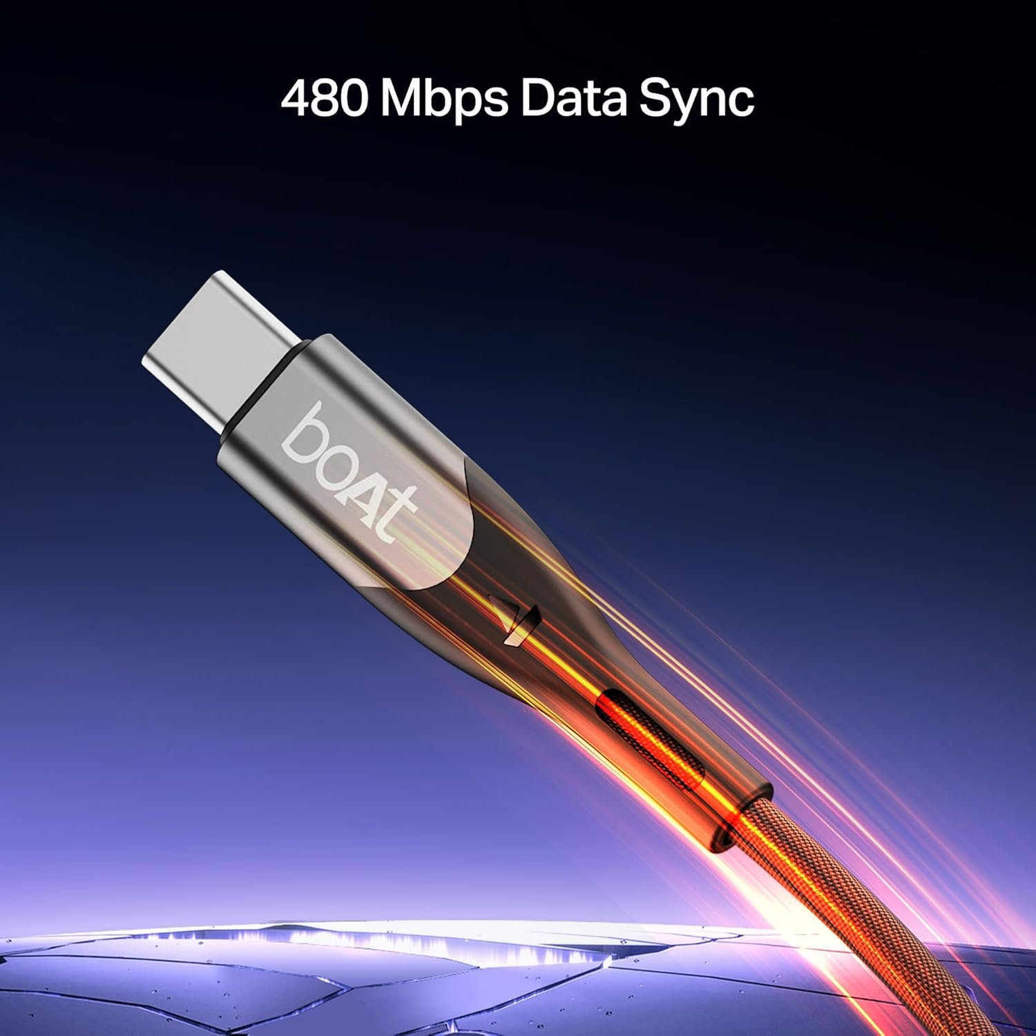 boAt Type C to C 65W Fast Charging Cable with 480 Mbps Data Transfer, Tangle-Free Cable in Premium Nylon Braided Design (Carbon Black) - Image 4