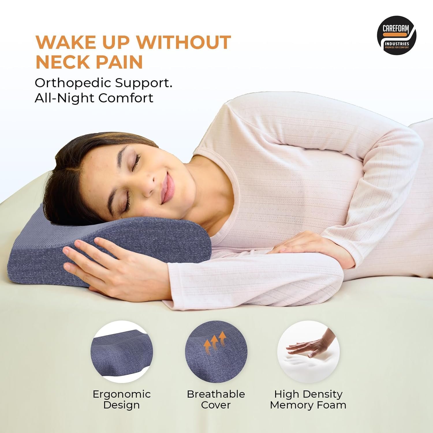 CareFoam Contour Cervical Memory Foam Pillow - Image 5