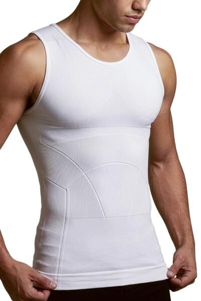 DAMENSCH Form Shapewear for Men, Comfortable and Stretchy Body Shaper for Man, Posture Correcting Tummy Tucker, Breathable Gynecomastia Compression T Shirt, Ideal for Parties Shirt Tucker for Men