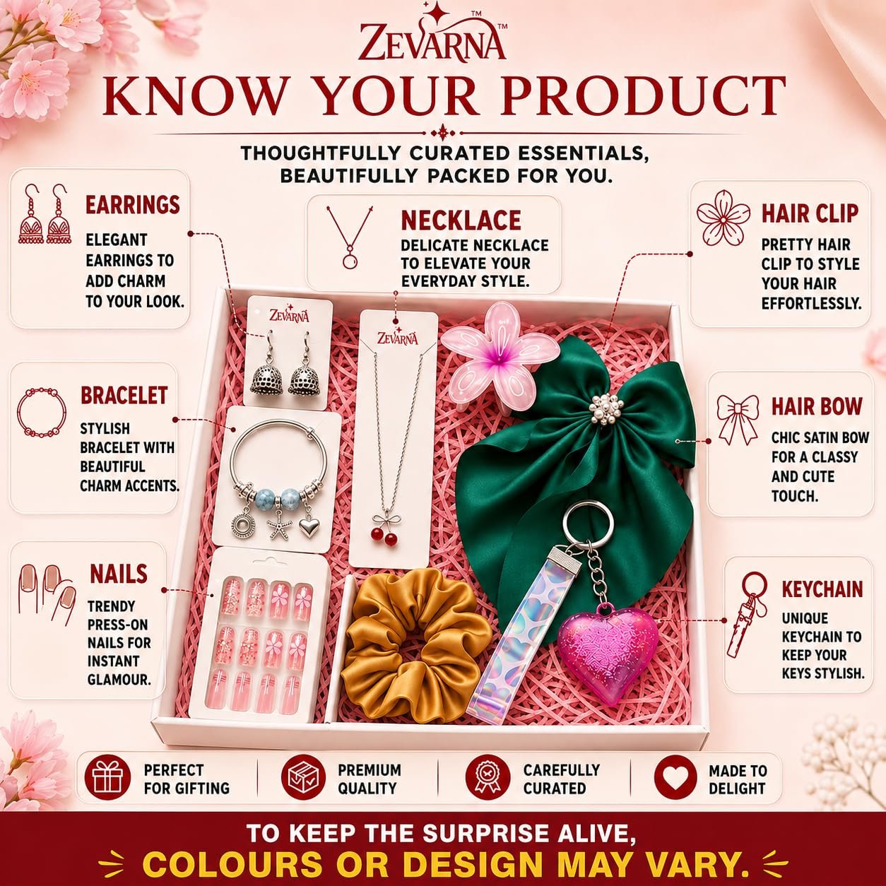 8-Piece Women’s Fashion Jewelry hamper & Hair Accessories Gift Set - Image 6