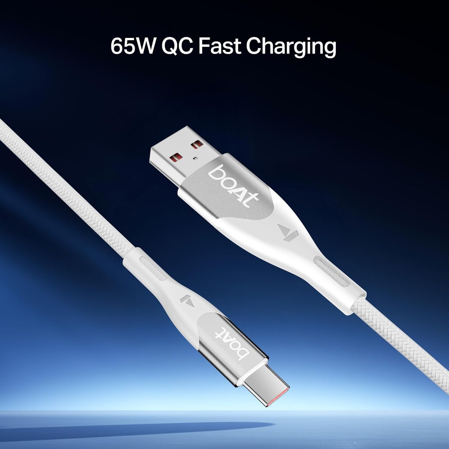 boAt Type A to C 65W Fast Charging Cable with 480 Mbps Data Transfer, Tangle-Free Cable in Premium Nylon Braided Design & Durable Aluminium Alloy Shel - Image 2