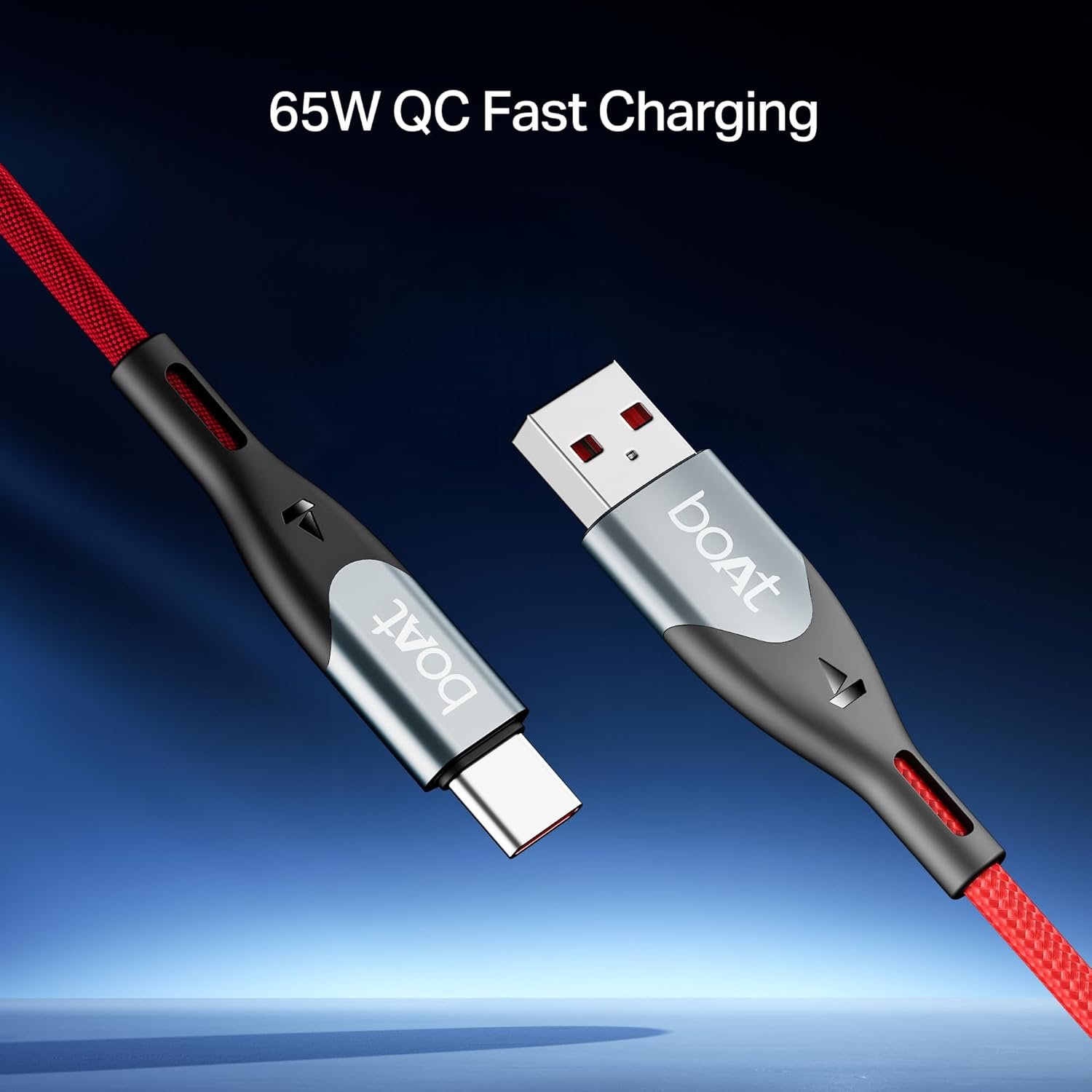 boAt Type A to C 65W Fast Charging Cable with 480 Mbps Data Transfer, Tangle-Free Cable in Premium Nylon Braided Design & Durable Aluminium Alloy Shel - Image 3