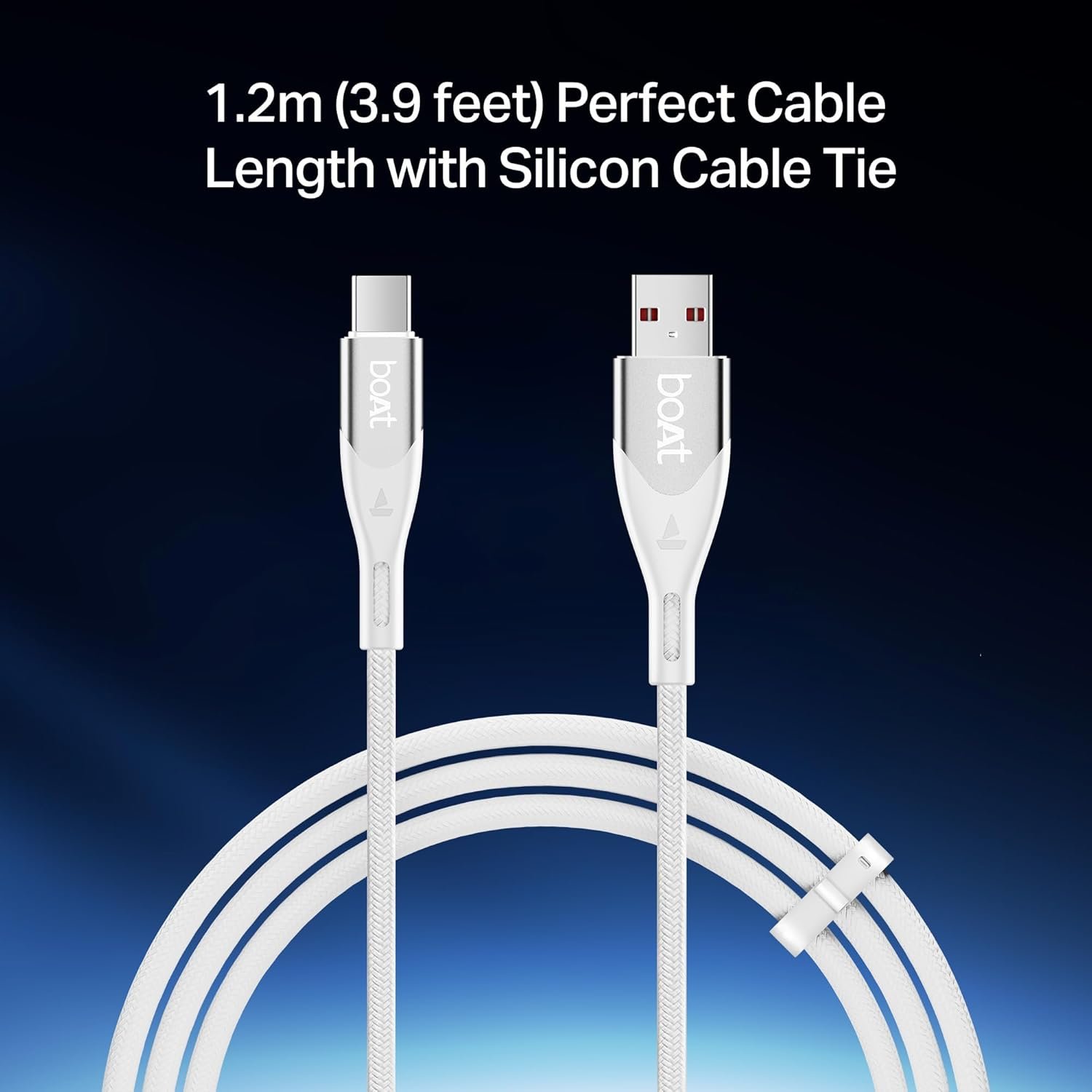 boAt Type A to C 65W Fast Charging Cable with 480 Mbps Data Transfer, Tangle-Free Cable in Premium Nylon Braided Design & Durable Aluminium Alloy Shel - Image 4