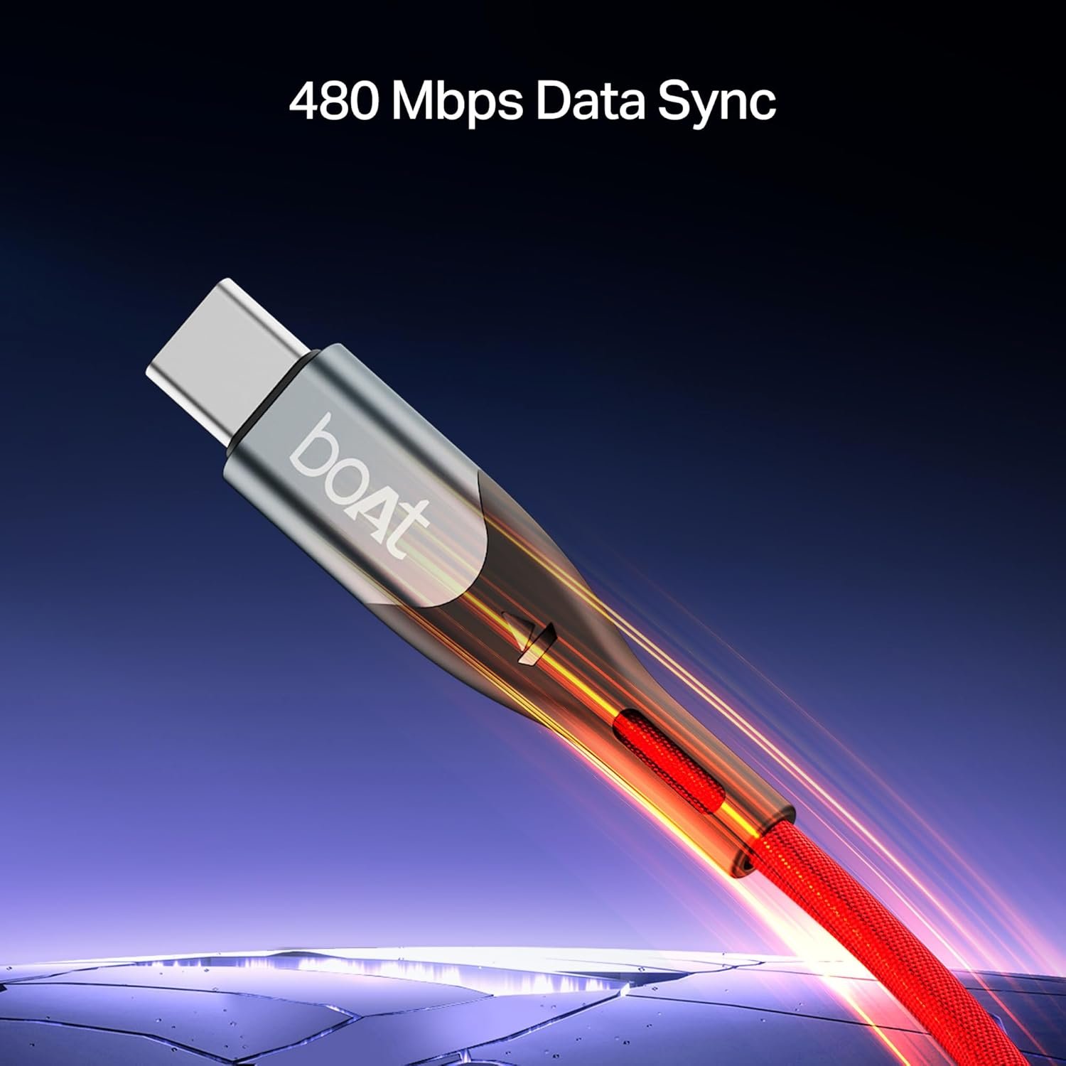 boAt Type A to C 65W Fast Charging Cable with 480 Mbps Data Transfer, Tangle-Free Cable in Premium Nylon Braided Design & Durable Aluminium Alloy Shel - Image 4