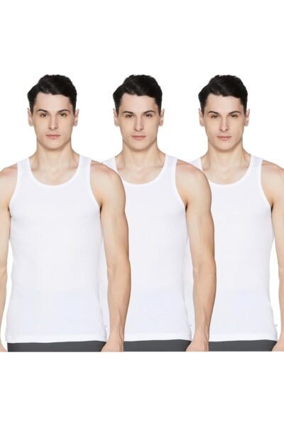 Jockey 8823 Men Super Combed Cotton Rib Round Neck Sleeveless Vest with StayFresh Properties_(Pack of 3)