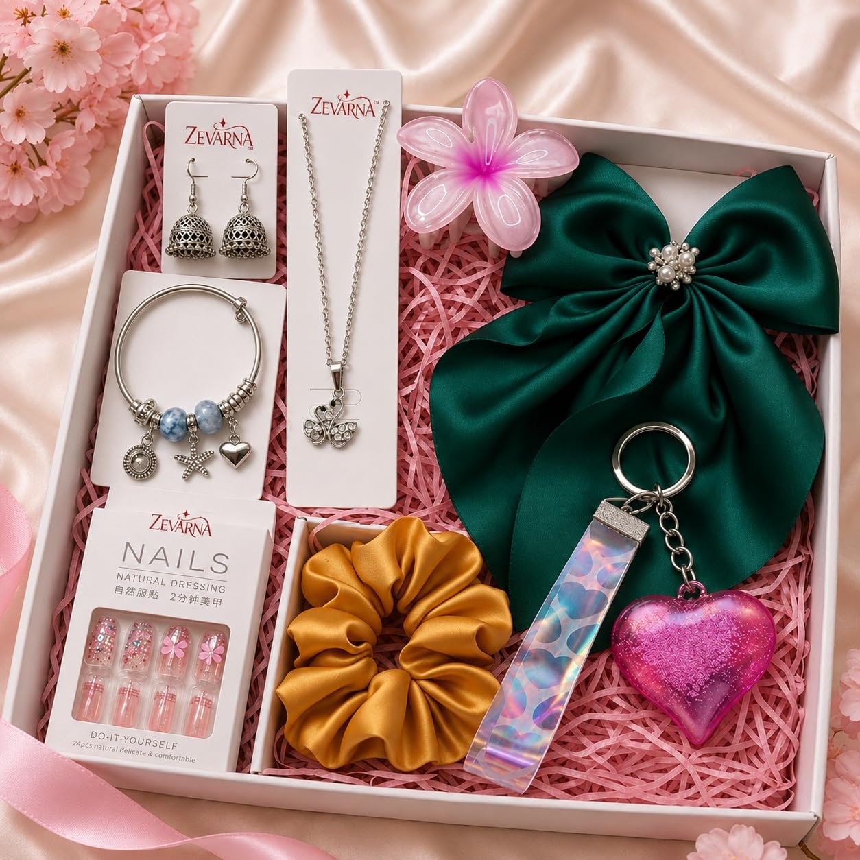 8-Piece Women’s Fashion Jewelry hamper & Hair Accessories Gift Set