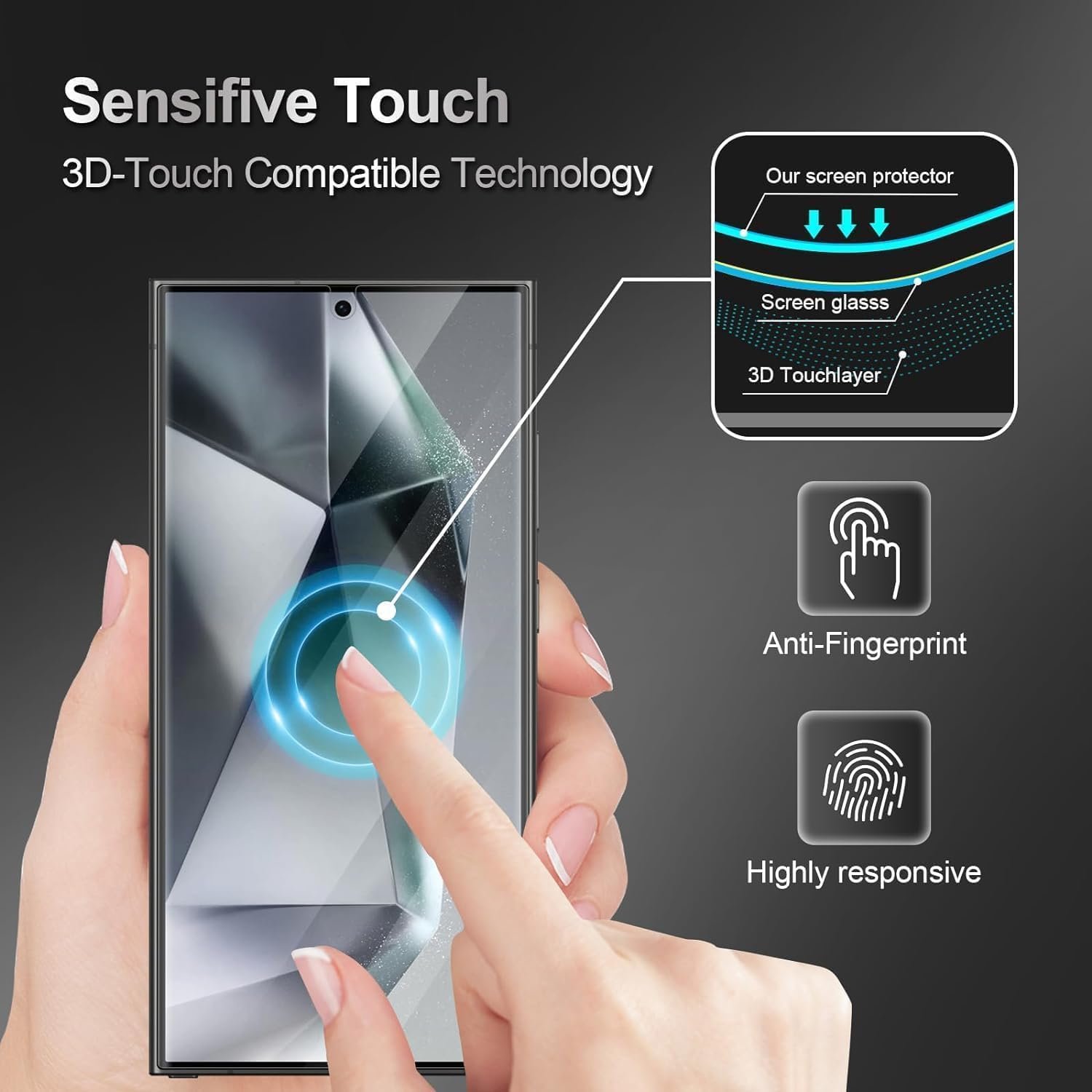 OpenTech® Military-Grade Gorilla Tempered Glass for Samsung Galaxy S26 Ultra with Fingerprint Unlock, Edge to Edge Coverage - Case Friendly, Anti-scra - Image 6