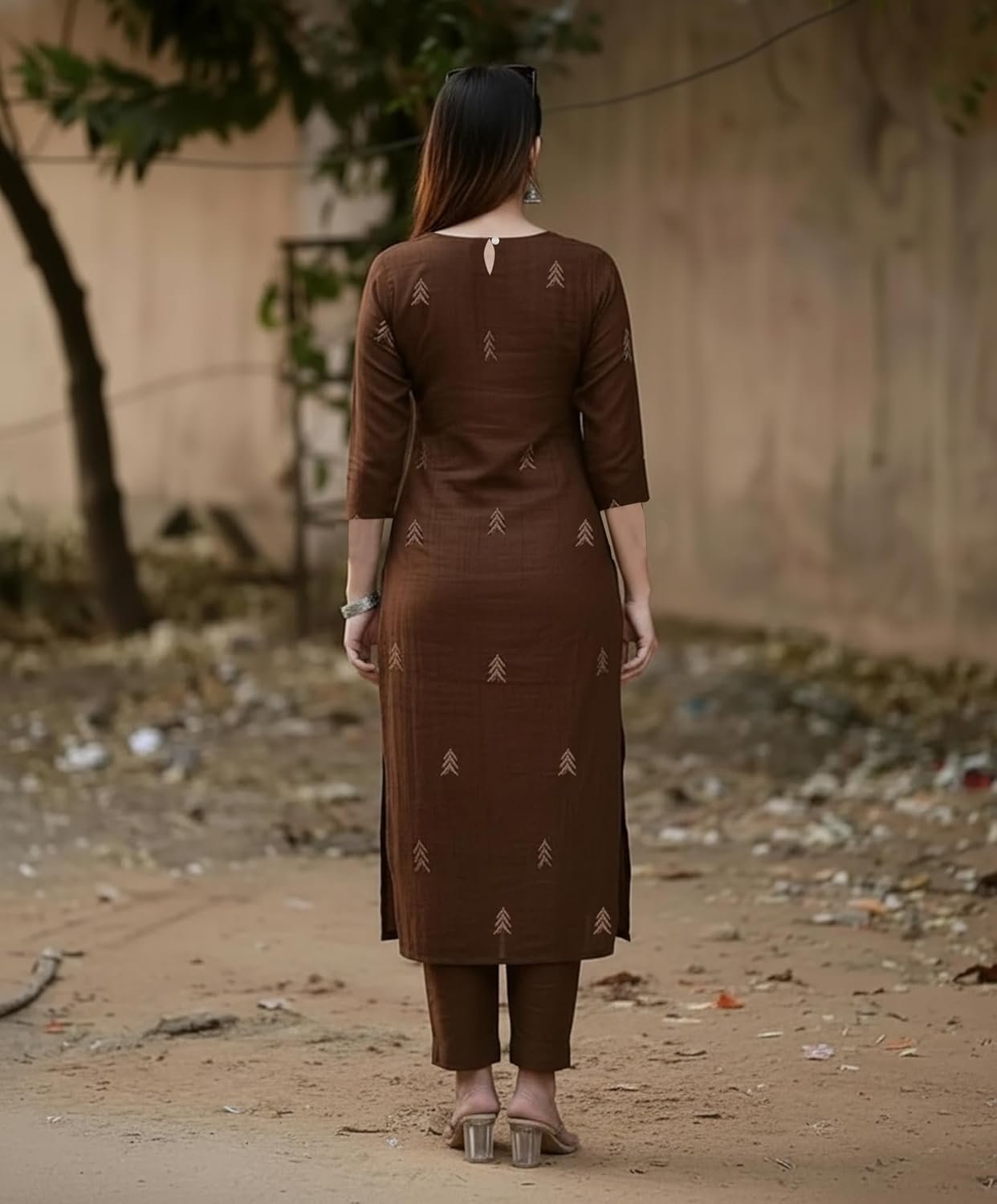 GoSriKi Viscose Printed Straight Kurta with Pant and Dupatta for Women - Image 2