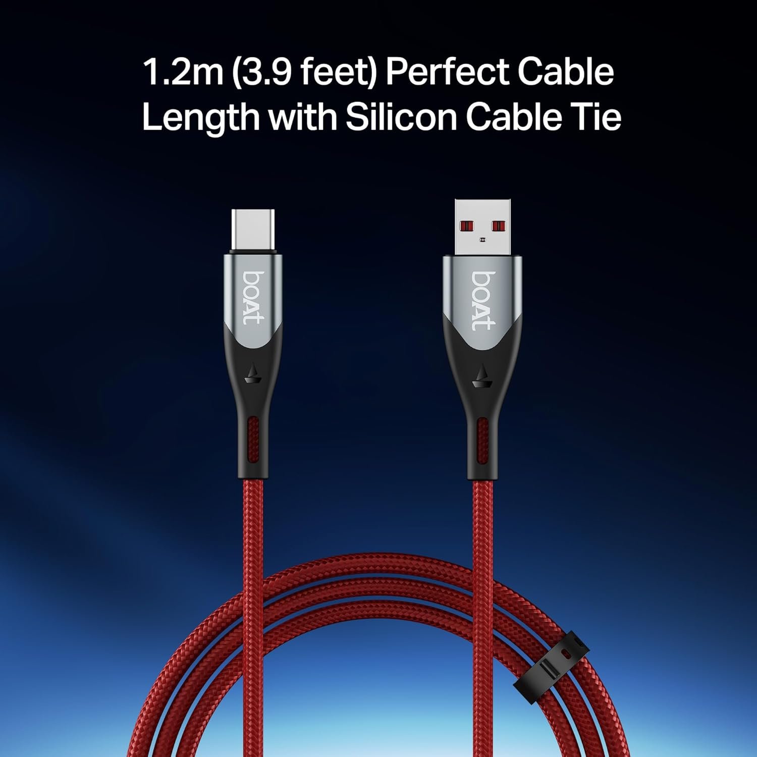 boAt Type A to C 65W Fast Charging Cable with 480 Mbps Data Transfer, Tangle-Free Cable in Premium Nylon Braided Design & Durable Aluminium Alloy Shel - Image 6