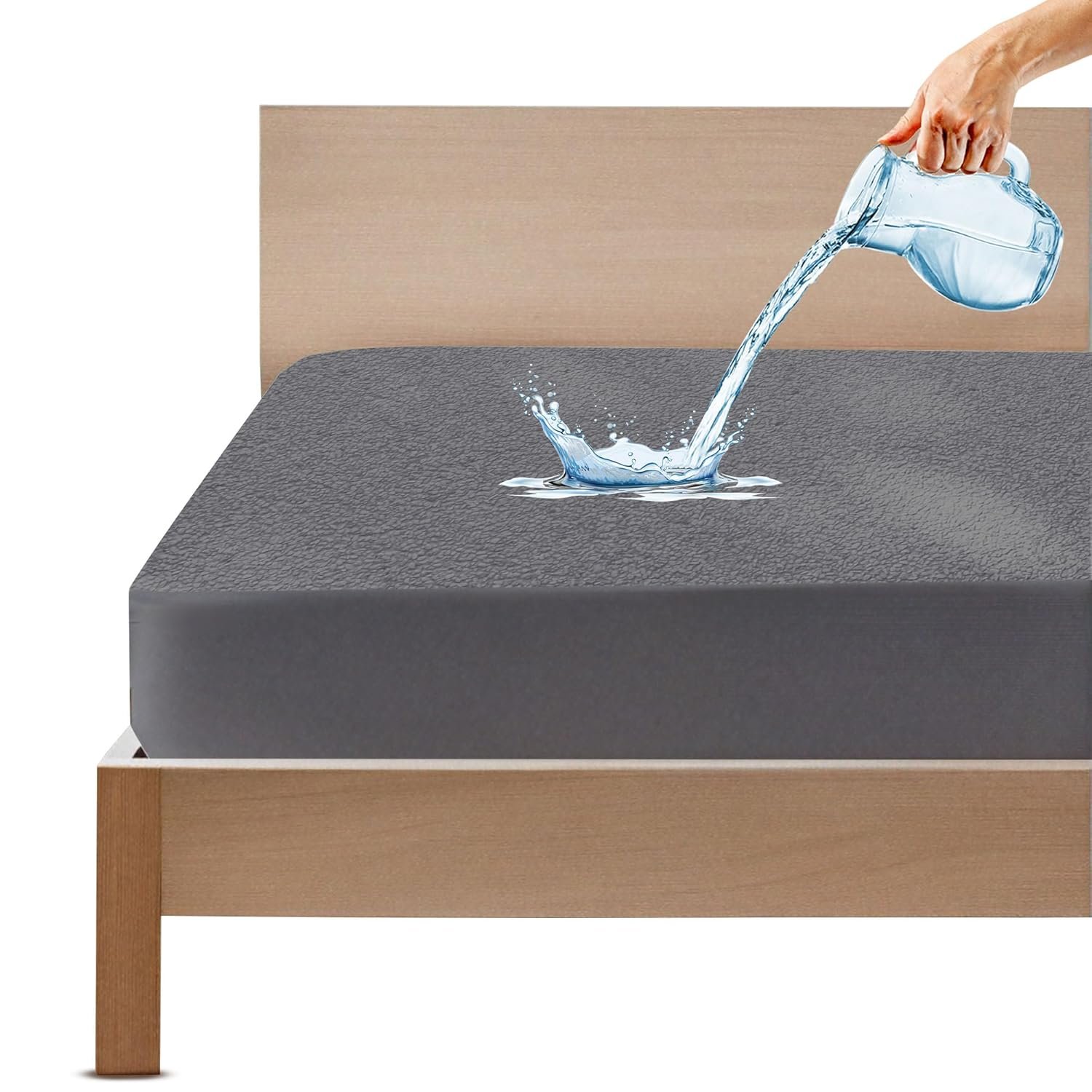 GADDA CO 100% Waterproof Premium Cotton Feel Mattress Protector Queen Bed 72x60 Inch