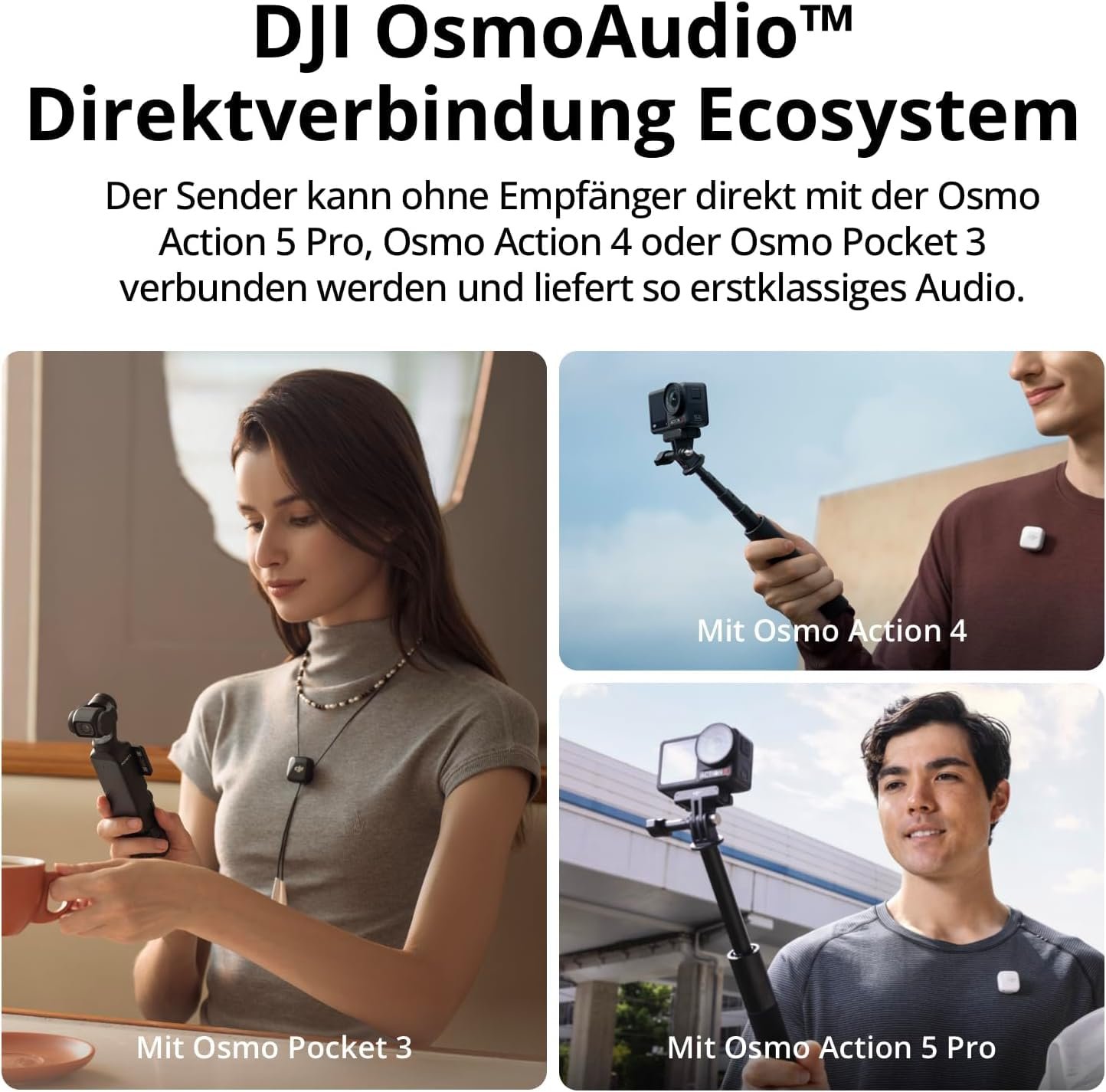DJI Mic Mini (2 Transmitters + 1 Receiver + Charging Cradle), Ultra Light, Detailed Audio, 48 Hours Use, Noise Cancelling, Auto Limit, Wireless Microp - Image 5