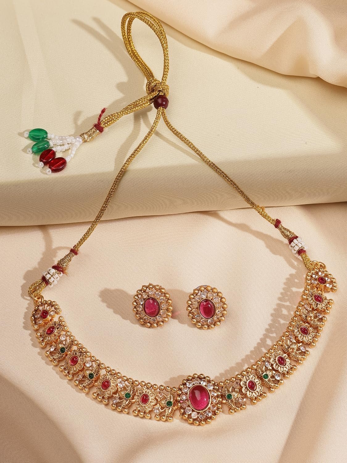 Shining Diva Fashion Latest Stylish Design Fancy Traditional Necklace Jewellery Set for Women (16637s) - Image 2