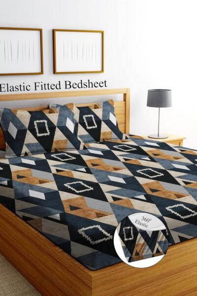 DECORUM Glace Cotton Fitted 1 Bedsheet King Size (72"x78")