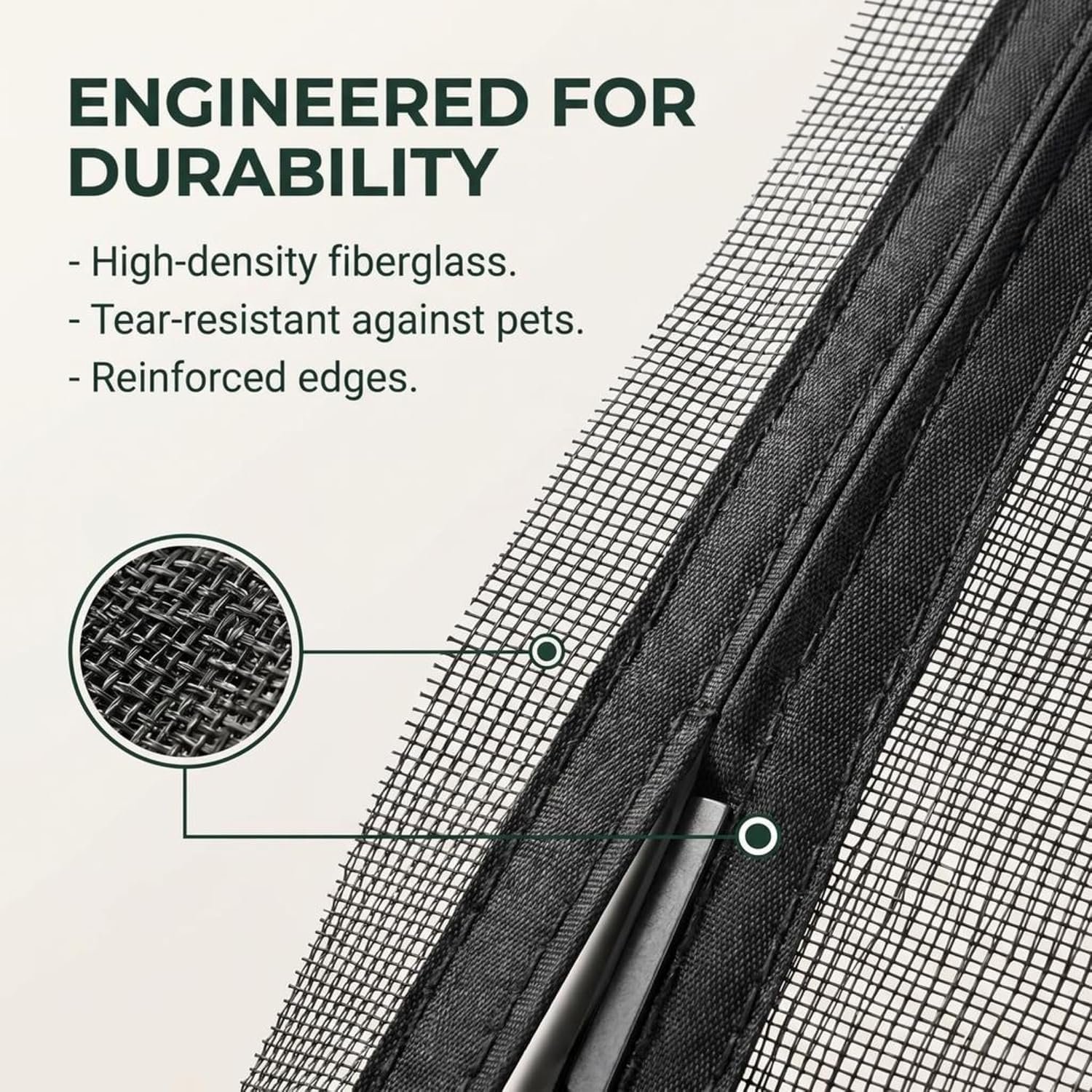 Mosquito Net for Door Fiberglass Magnetic Curtain Auto Closing Insect Screen for All Door Types with Self Adhesive Hook Tape - Image 6