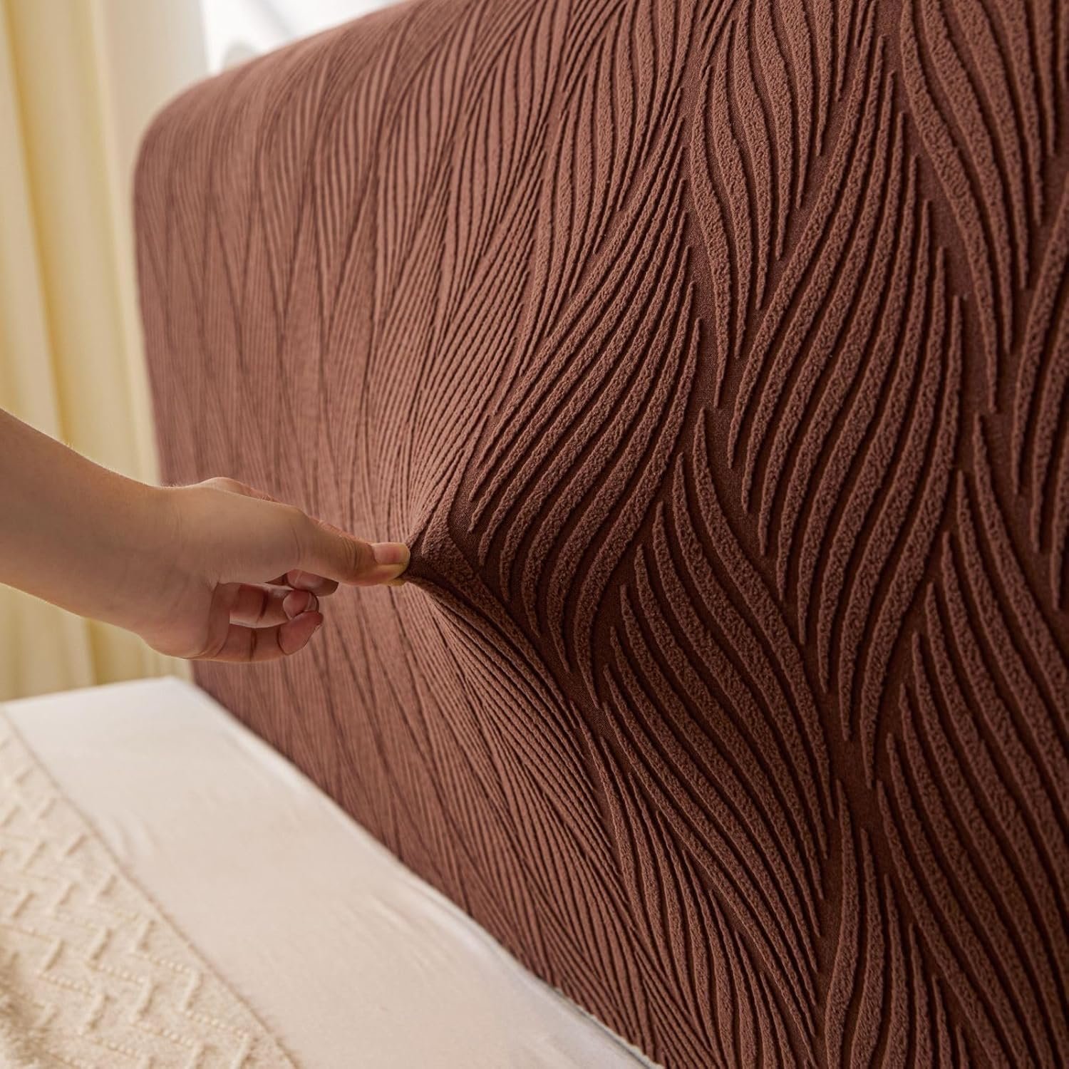 HOMETHREADS Stretchable Lycra/Velvet Headboard Cover - Image 2