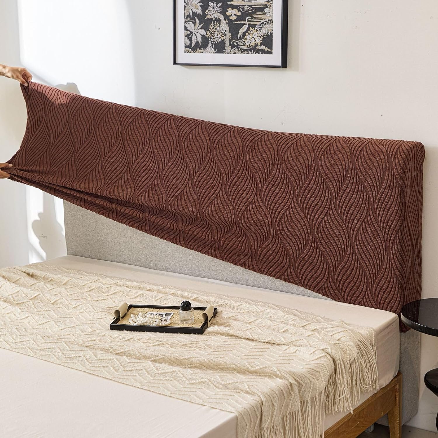HOMETHREADS Stretchable Lycra/Velvet Headboard Cover - Image 4