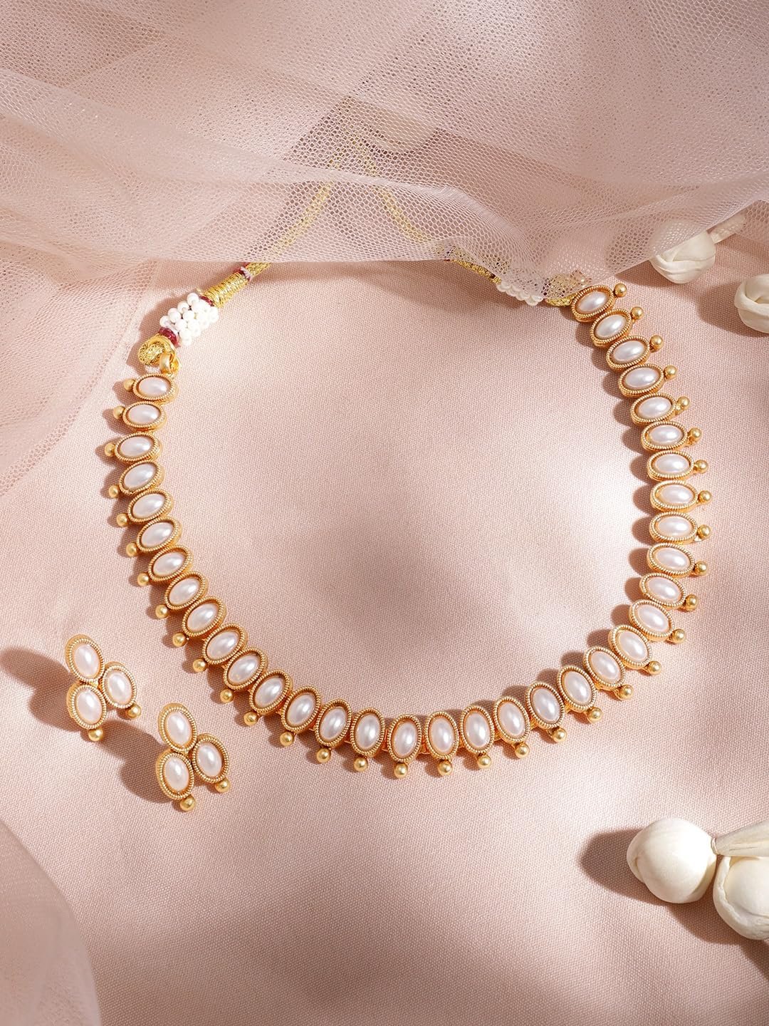 Rubans Necklace Set Gold Plated Traditional Stylish Jewellery Gift for Women & Girls - Image 3