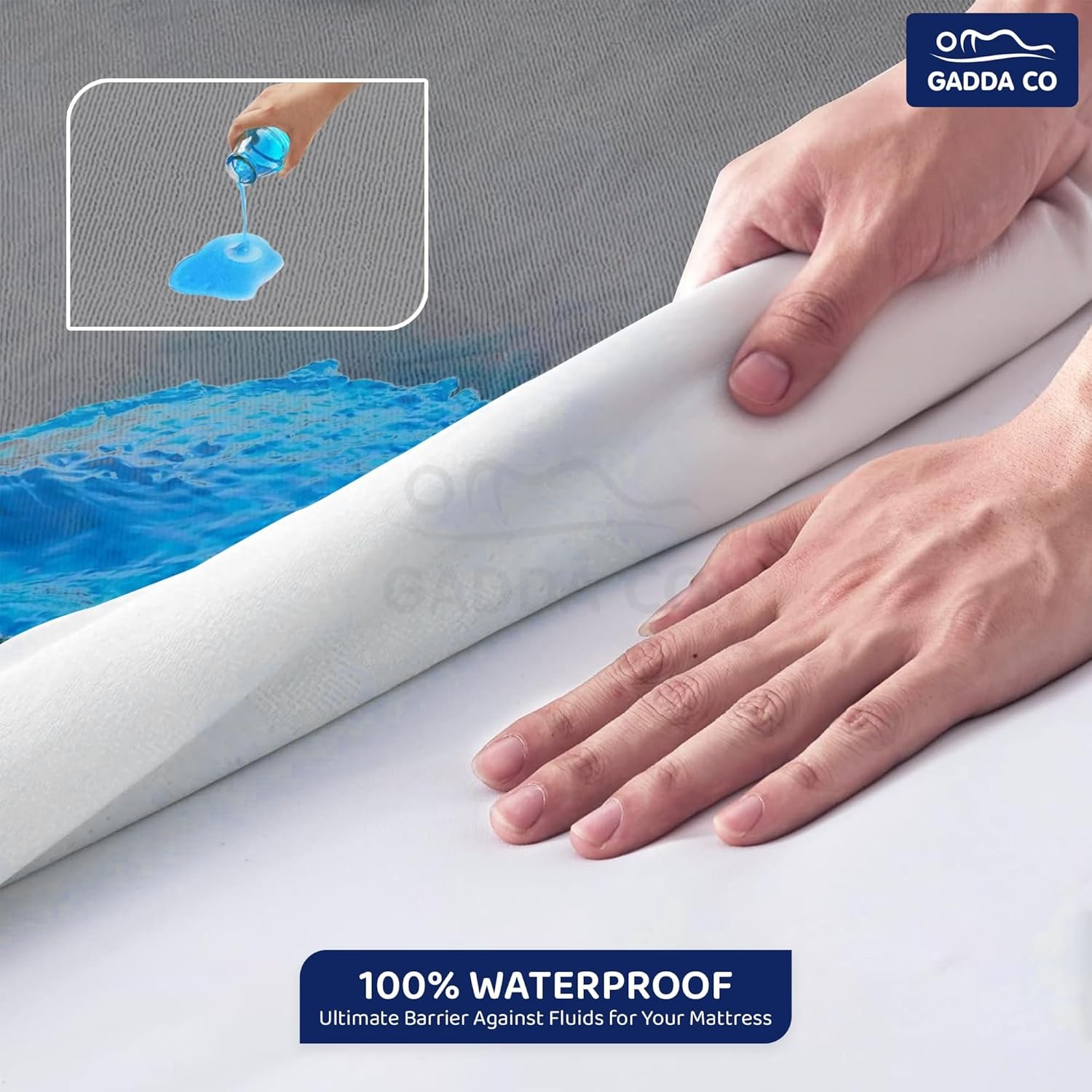 GADDA CO 100% Waterproof Premium Cotton Feel Mattress Protector Queen Bed 72x60 Inch - Image 6